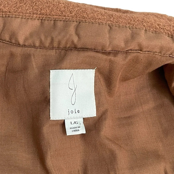 JOIE Brown Boucle Trucker Jacket, Size large - Picture 3 of 13